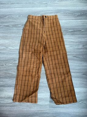 Madewell Brown Windowpane Check Chinos